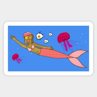 Breakfast Mermaid Sticker